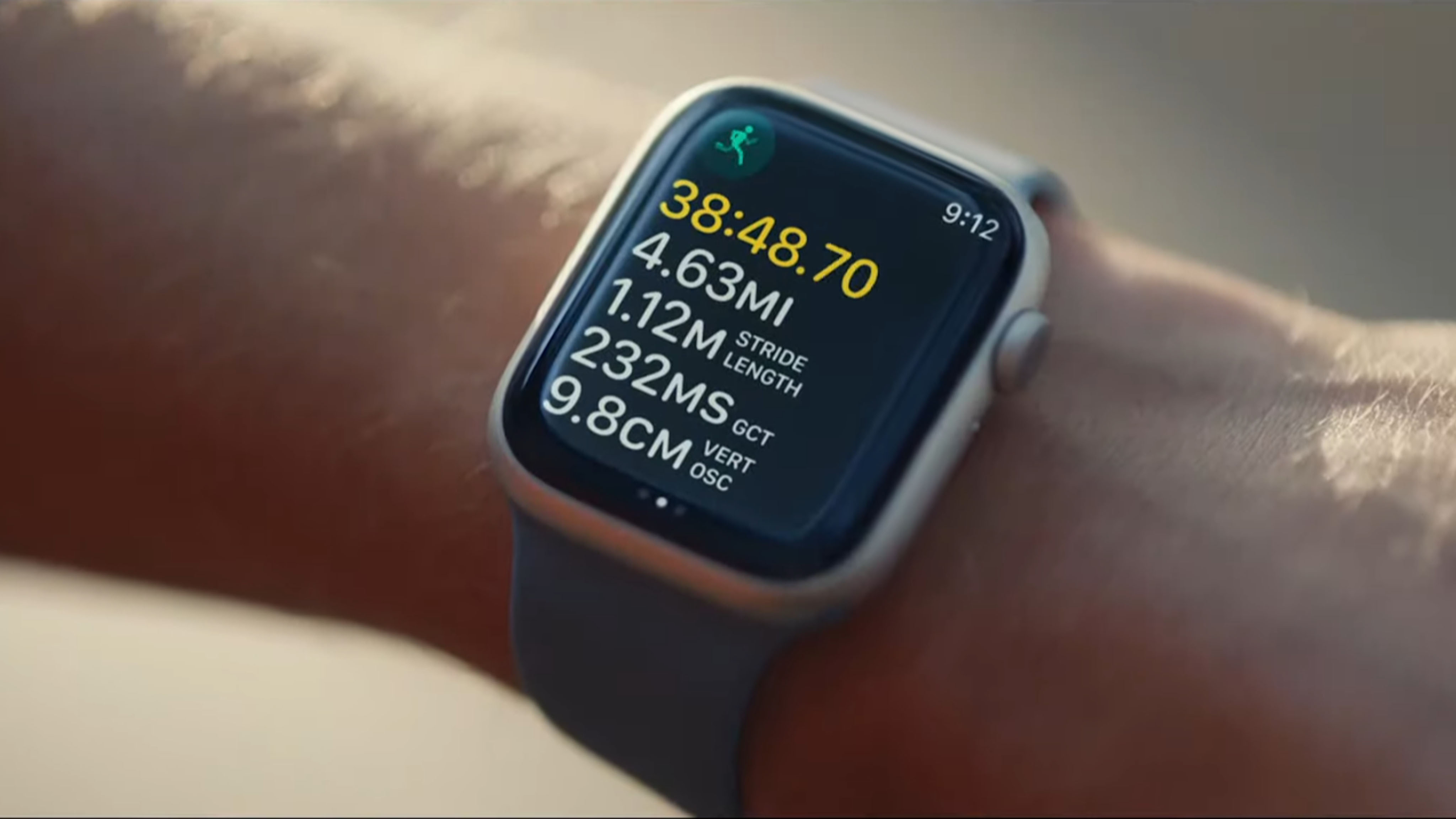 Apple Watch pada pengatur waktu lengan