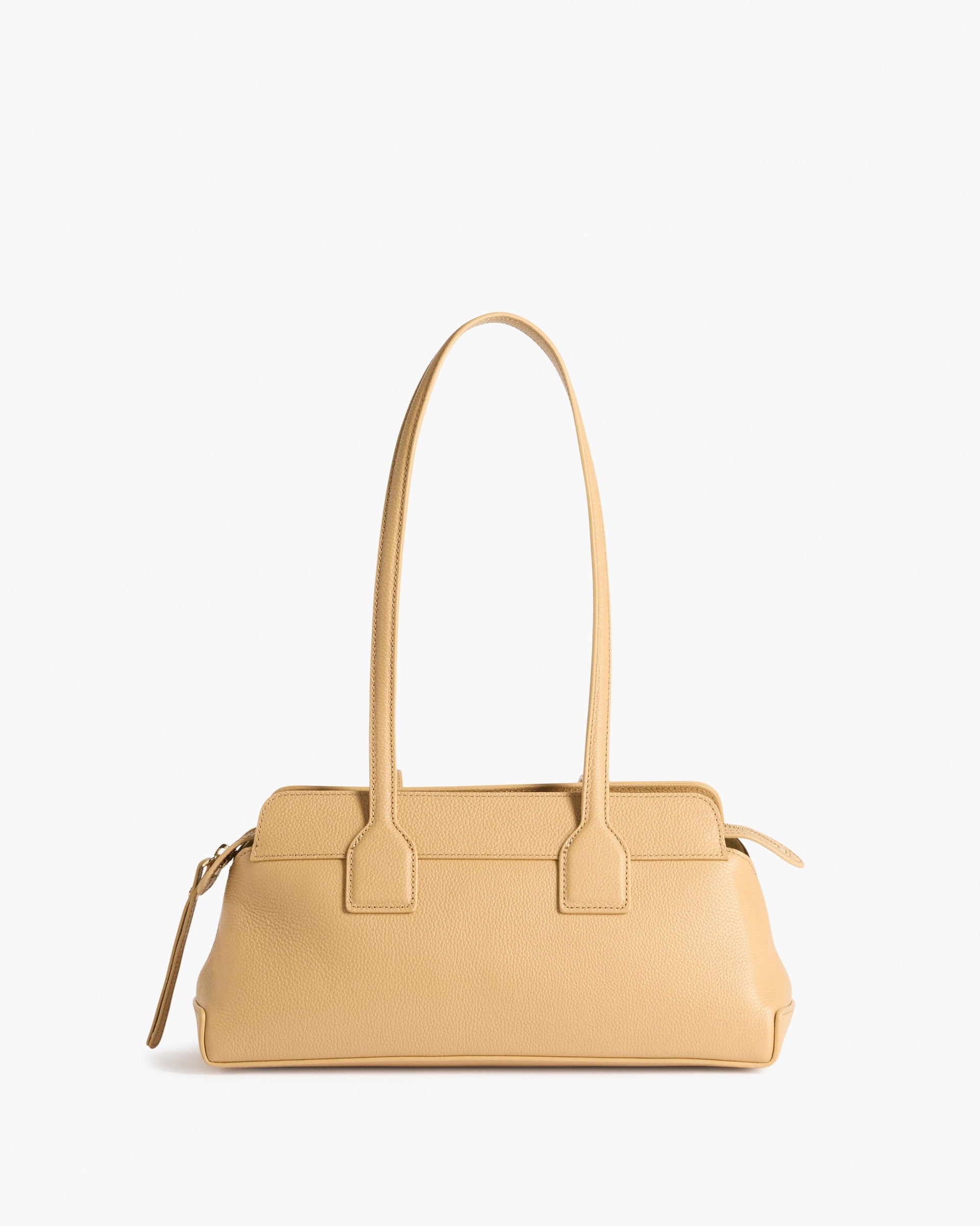 Greta Shoulder Bag Grained Leather Biscotti