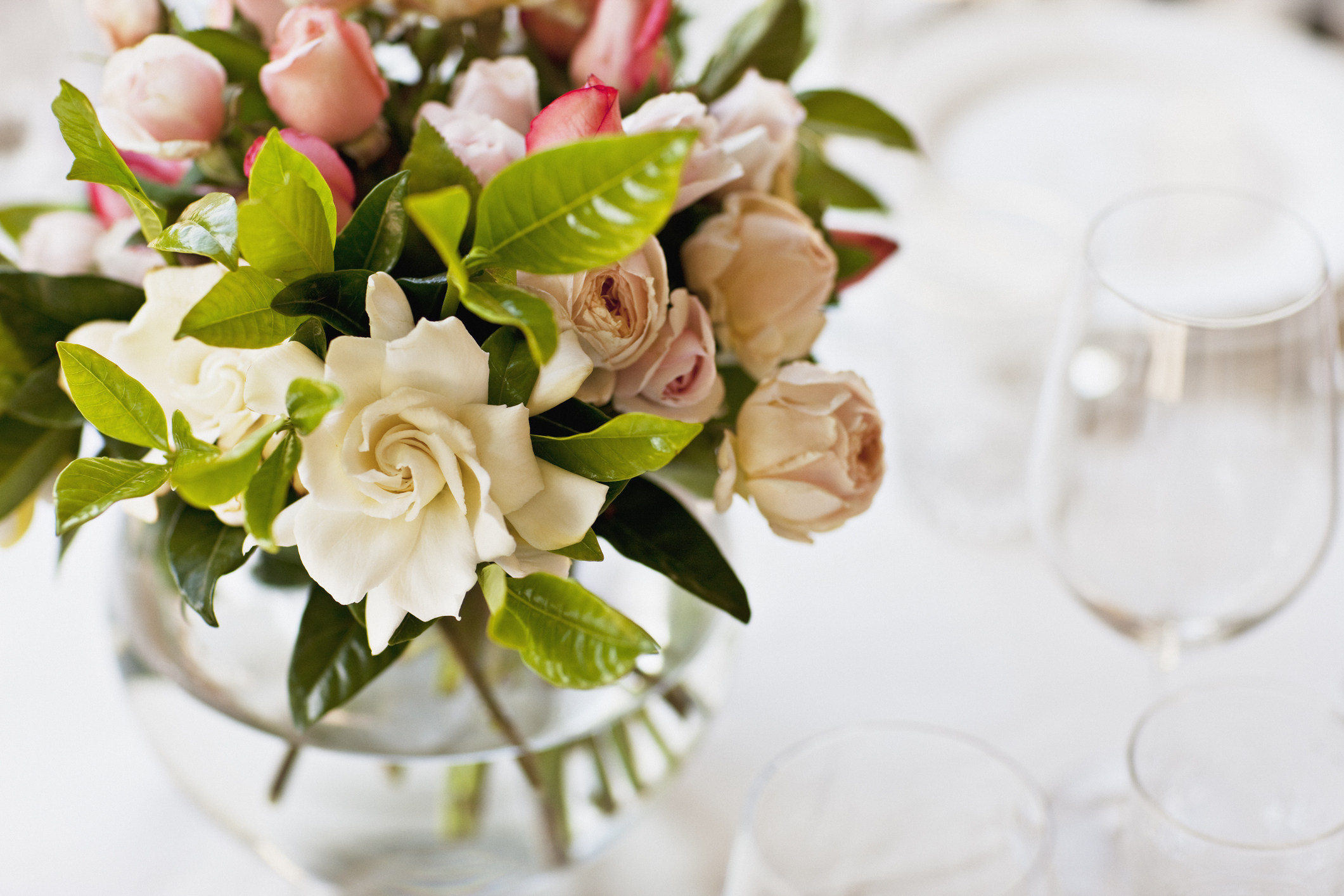 bouquet of flowers in a vase on a table