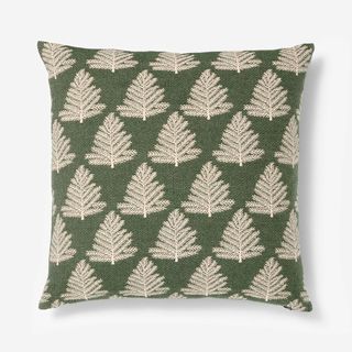 Woven Tree Square Throw Pillow Green/khaki - Threshold™ Designed With Studio Mcgee