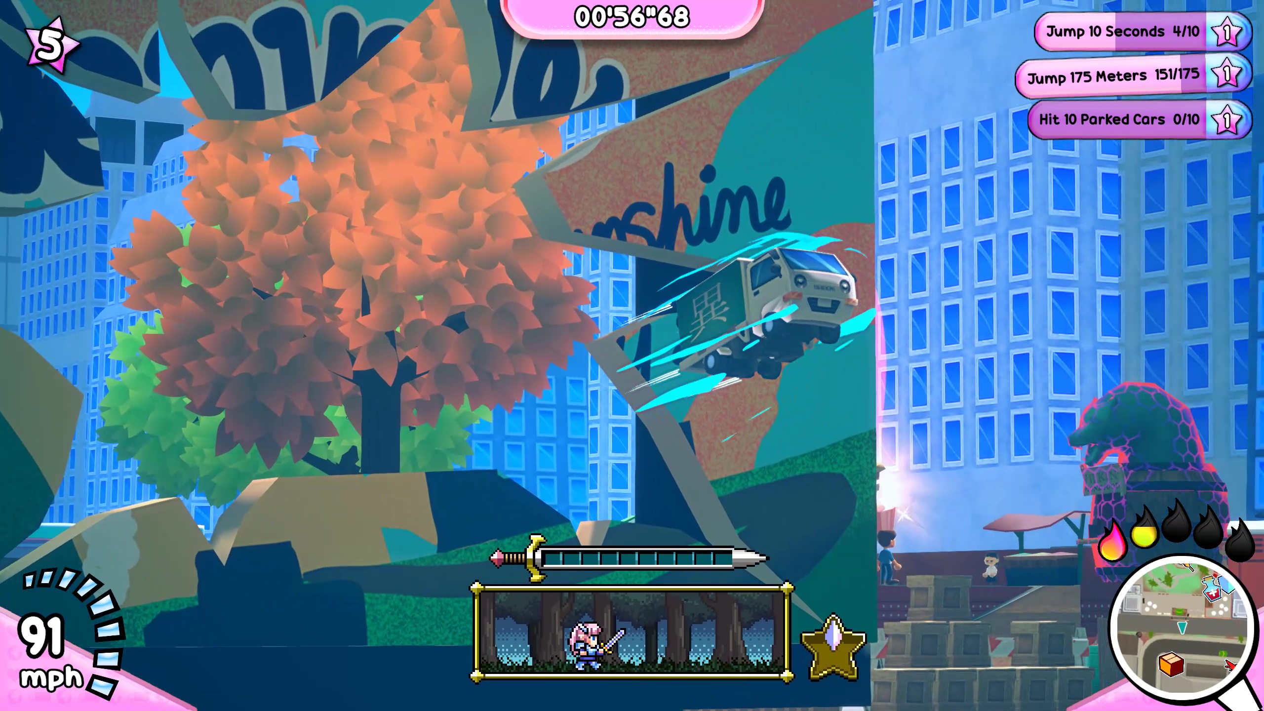 A big jump through a billboard in Truck-kun is Supporting Me from Another World