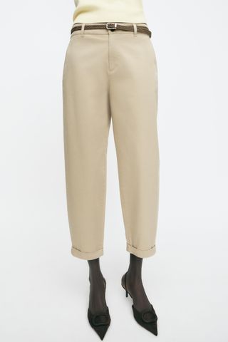 Braided Belted Chino Pants