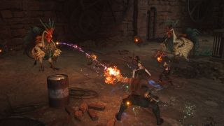 In-game screenshot of the party in action in Final Fantasy 7 Rebirth