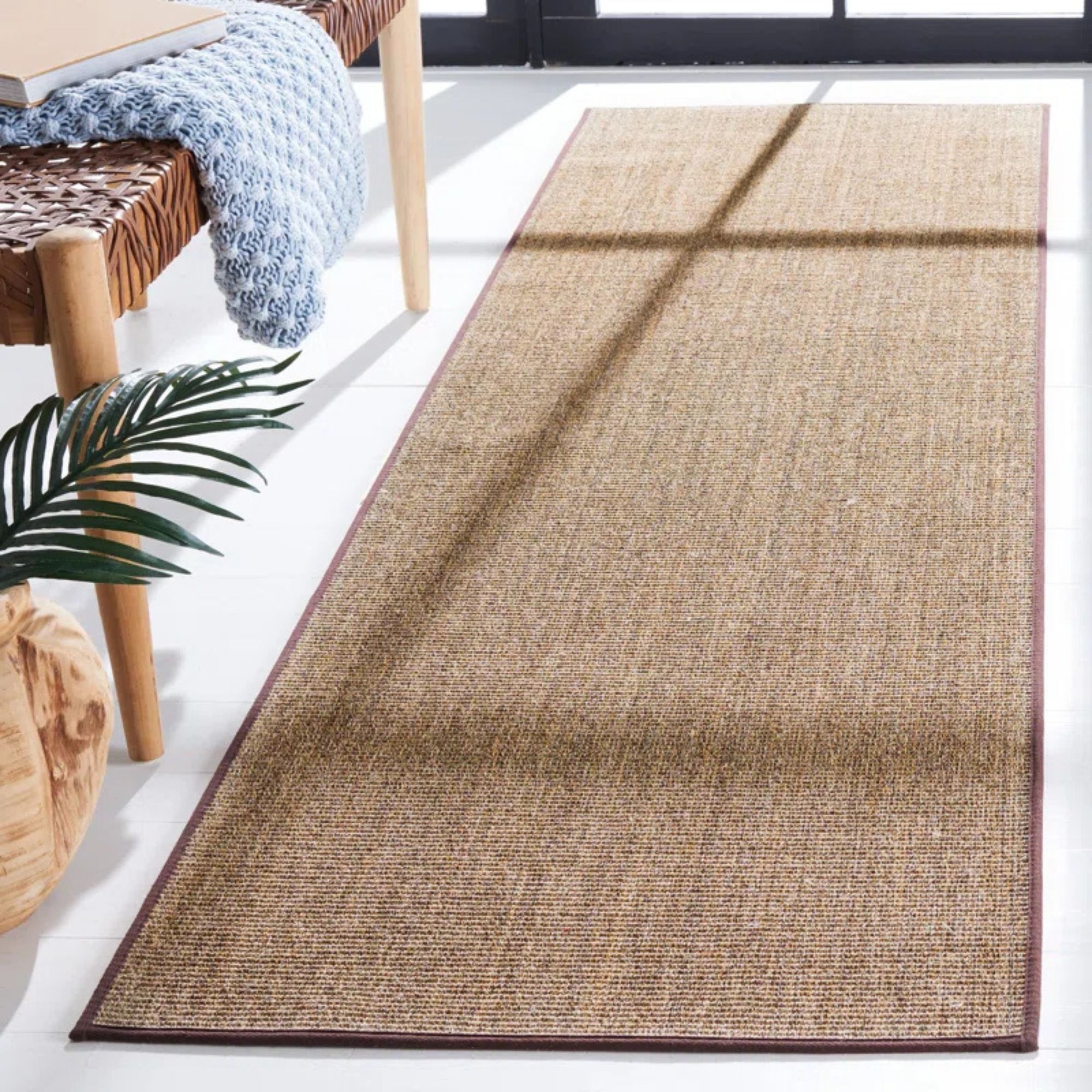 Martha Stewart Sisal/Jute Solid Color Rug in Brown Runner 2'3&amp;quot; x 8'