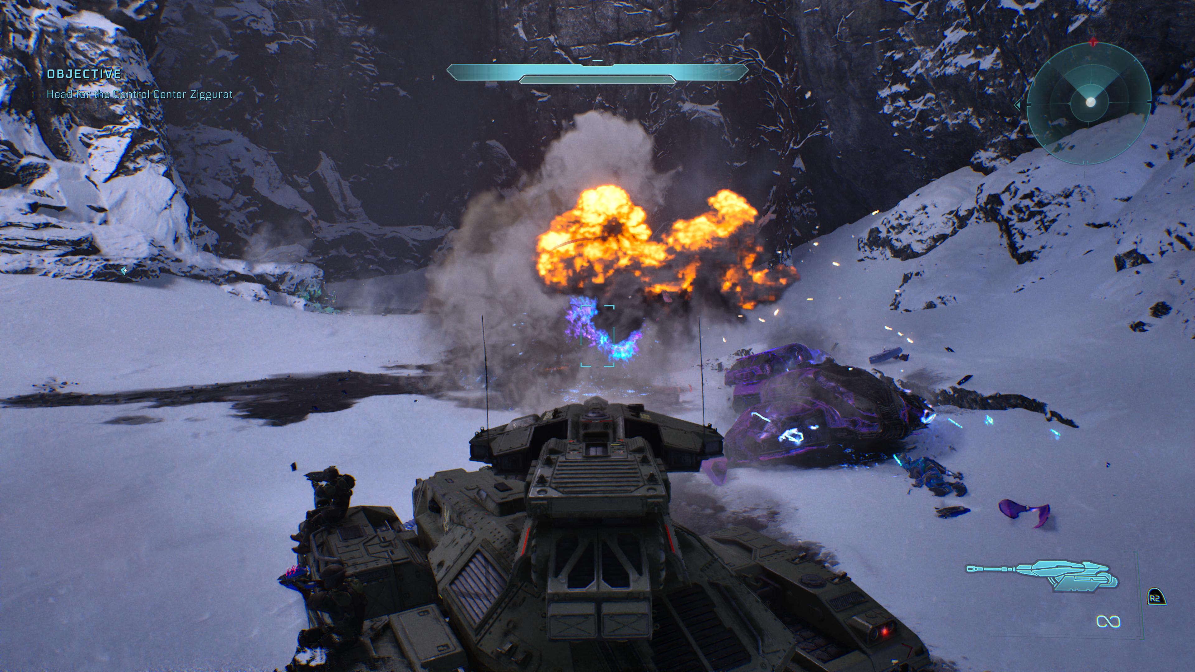 Screens of the game Halo, a sci-fi landscape