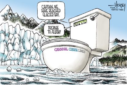 Political Cartoon U.S. Carnival Cruise Lines Glacier Bay