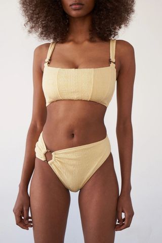 yellow knitted bathing suit