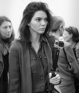 Kendall Jenner with GoPro at Paris fashion show in 2015