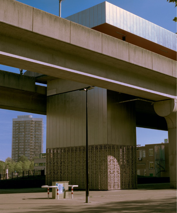 the elevated bridge at amsterdam's bijlmermeer estate