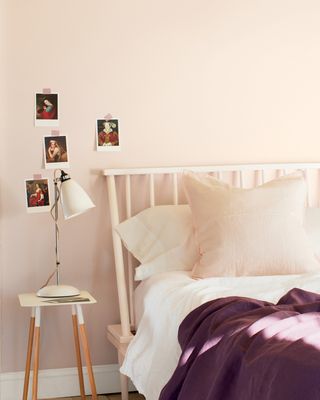 Food Morning by Benjamin moore pink paint color on bedroom wall