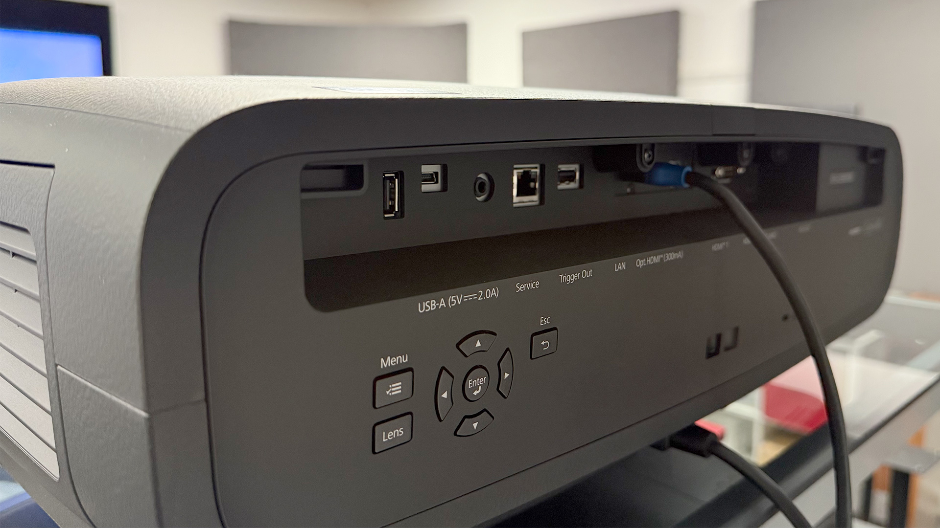 Epson EH-LS9000 home cinema projector, rear of unit showing connections