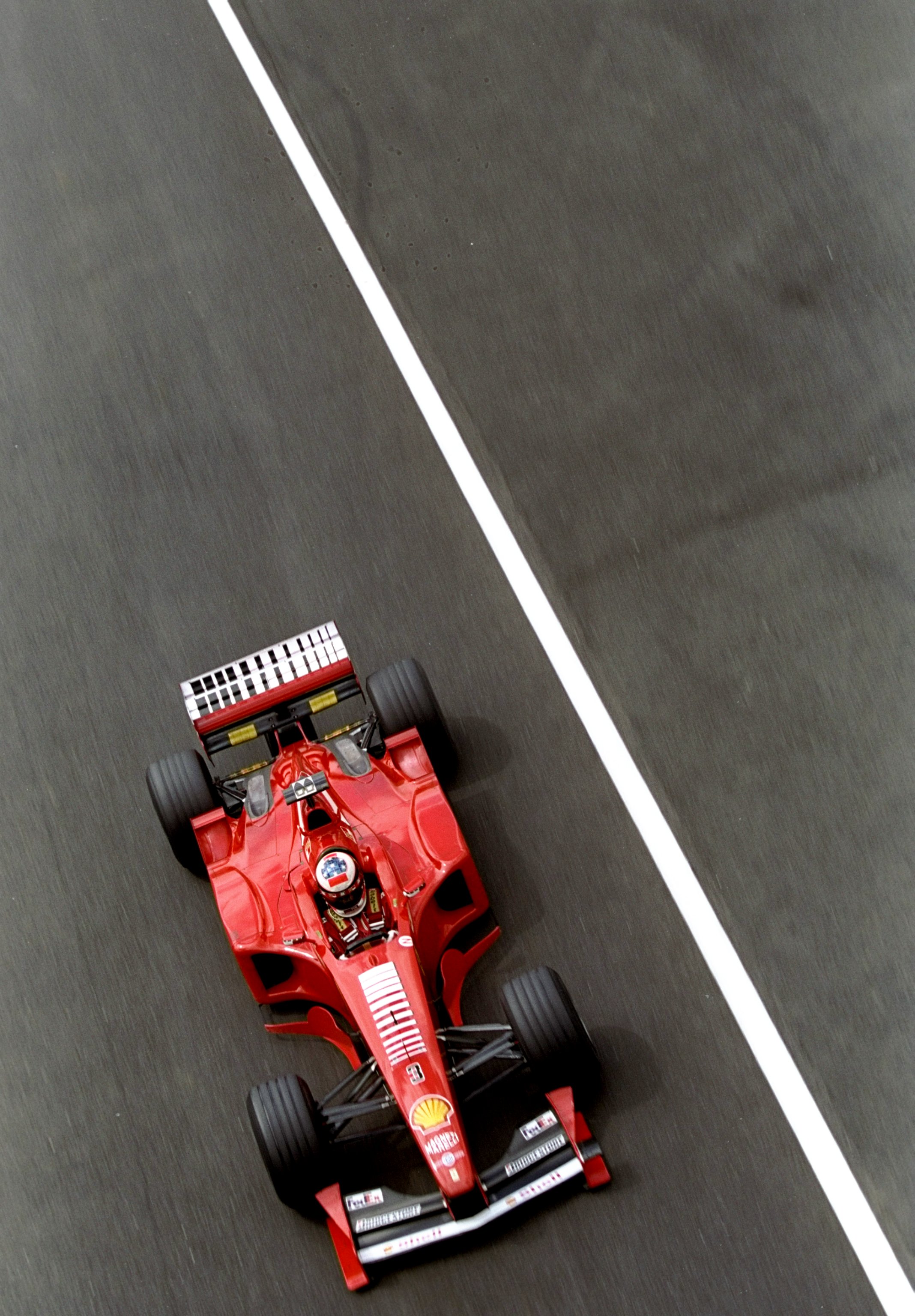Michael Schumacher in action in his Ferrari during warm-up for the British Grand Prix at Silverstone