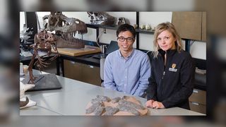 Study researchers Kohei Tanaka (left)and Darla Zelenitsky (right).