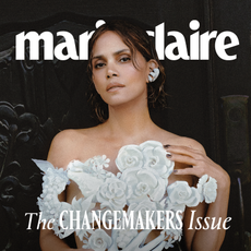 Cover of Marie Claire featuring Halle Berry; Text says The Changemakers Issue