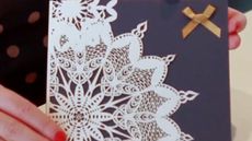 christmas card with white floral design