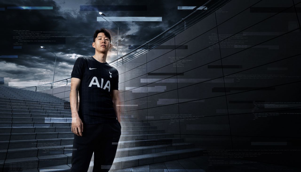 Heung-min Son poses in Tottenham's new away kit