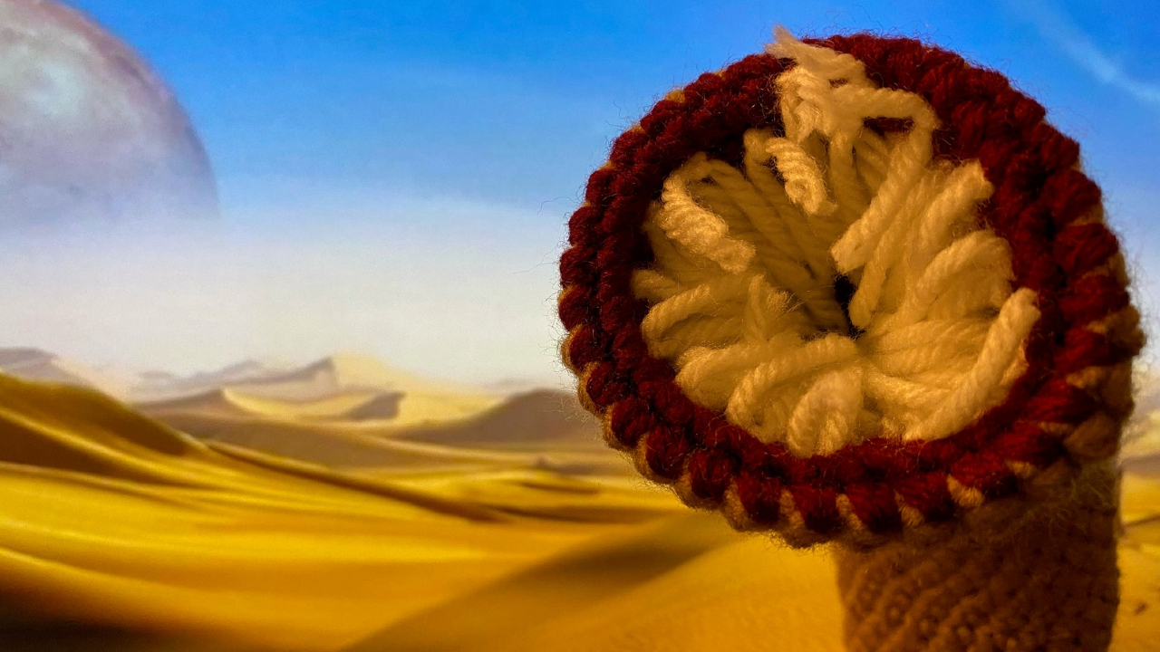 Crocheted Mini Dune Sandworm