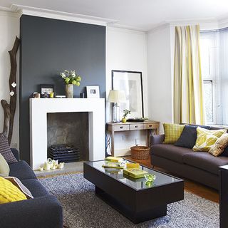 living room chimney breast focal point