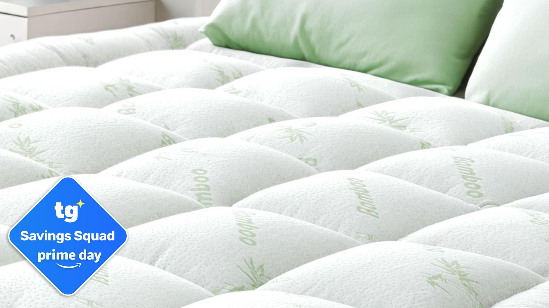 The Niagra Sleep Solution Bamboo Mattress Topper with a Tom's Guide Prime Day logo in the bottom left foreground. 