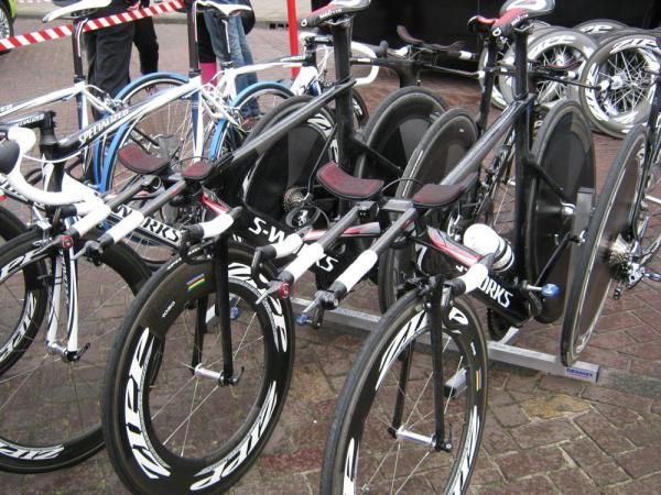 Some of the Specialized bikes are black S-Works models