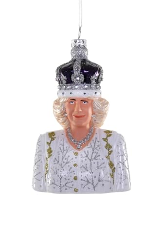 The Bridge Collection Glass Queen Camilla Ornament - 5" Queen of England Christmas Ornament - British Royal Family Duchess Decor