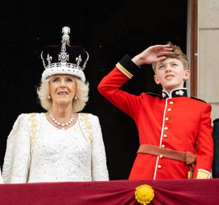Queen Camilla had her grandson by her side during the historic coronation