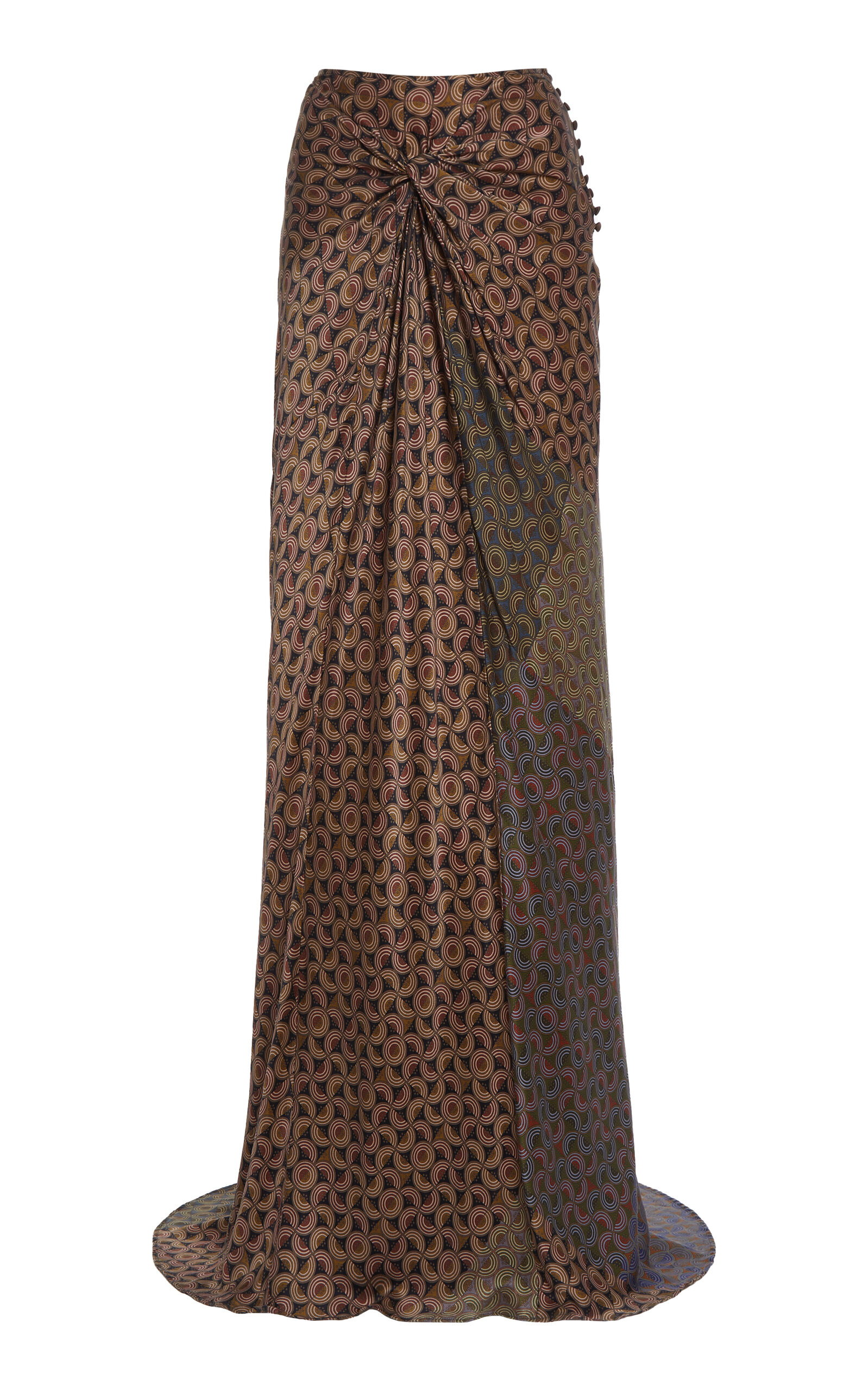 Smila Knot-Detailed Silk Maxi Skirt