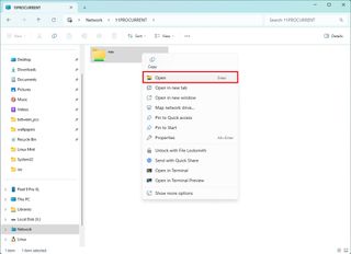 Windows 11 open shared folder