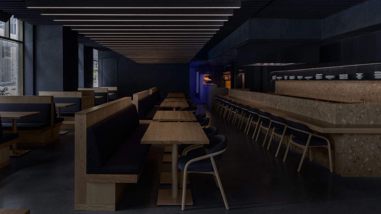 Toronto’s Shinji rethinks the Japanese steakhouse in shades of indigo