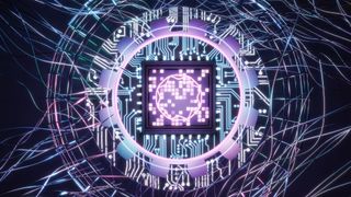 an illustration representing a computer chip