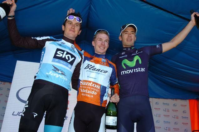 The 2013 Tour Down Under podium: Thomas, Slagter and Moreno