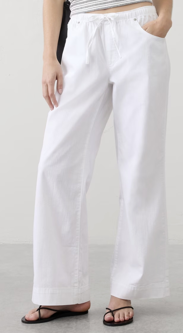 Banana Republic Factory, Wide-Leg Mid-Rise Summerweight Pull-On Jean