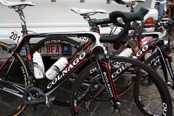 The Landbouwkrediet Colnago team bikes before the 2011 Amstel Gold Race.