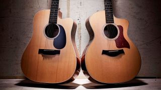 A Martin DCRSG electro-acoustic guitar and a Taylor 14CE- CF DLX