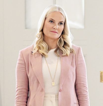 Crown Princess Mette-Marit in a pink blazer