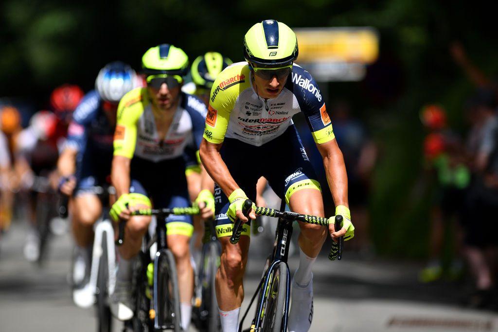 DURBUY BELGIUM JUNE 18 Quinten Hermans of Belgium and Team Intermarch Wanty Gobert Matriaux competes during the 91st Baloise Belgium Tour 2022 Stage 4 a 1722km stage from Durbuy to Durbuy BaloiseBelgiumTour on June 18 2022 in Durbuy Belgium Photo by Luc ClaessenGetty Images
