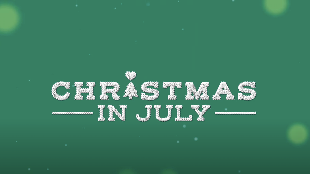 christmas logo in july