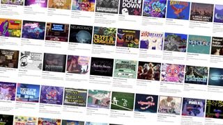 Itch.io page of games in the Game Industry Hardship Fund bundle