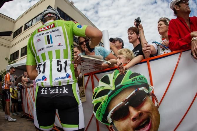 Peter Sagan (Cannondale) is always a big hit with the fans.