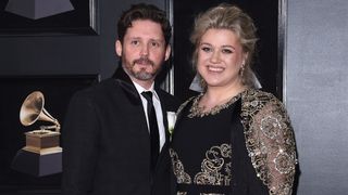 Kelly Clarkson and Brandon Blackstock attend the 60th Annual GRAMMY Awards