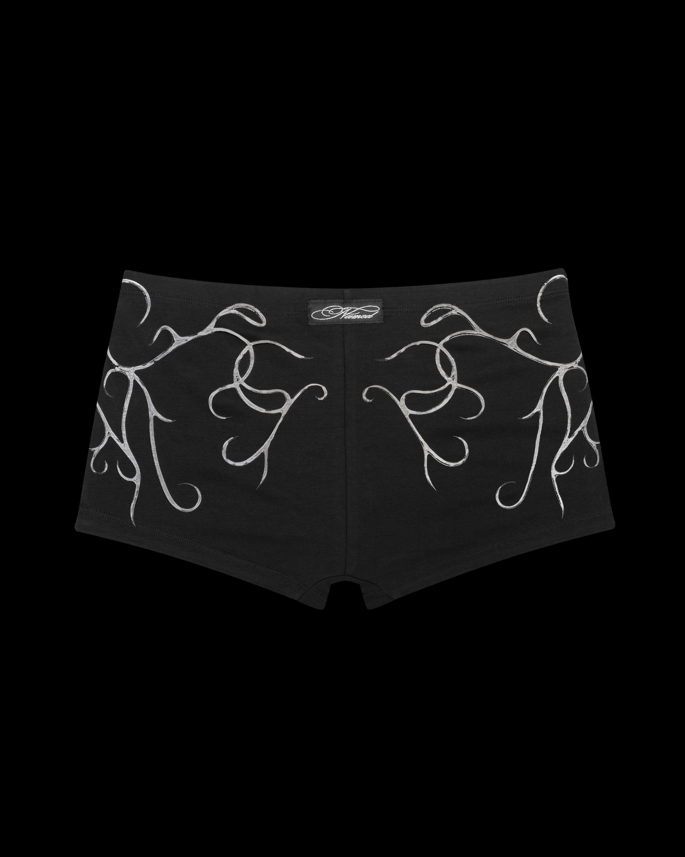 Allure 3d Chrome Micro Hotpant Shorts Black