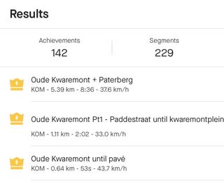 Tadej Pogacar's strava achievements from Tour of Flanders 2023