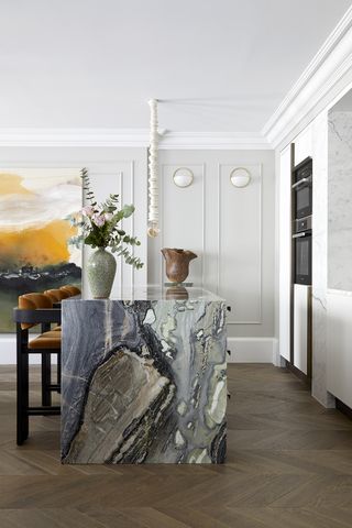 open plan kitchen ideas dramatic marble island