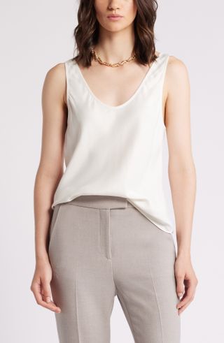 Satin Scoop Neck Tank