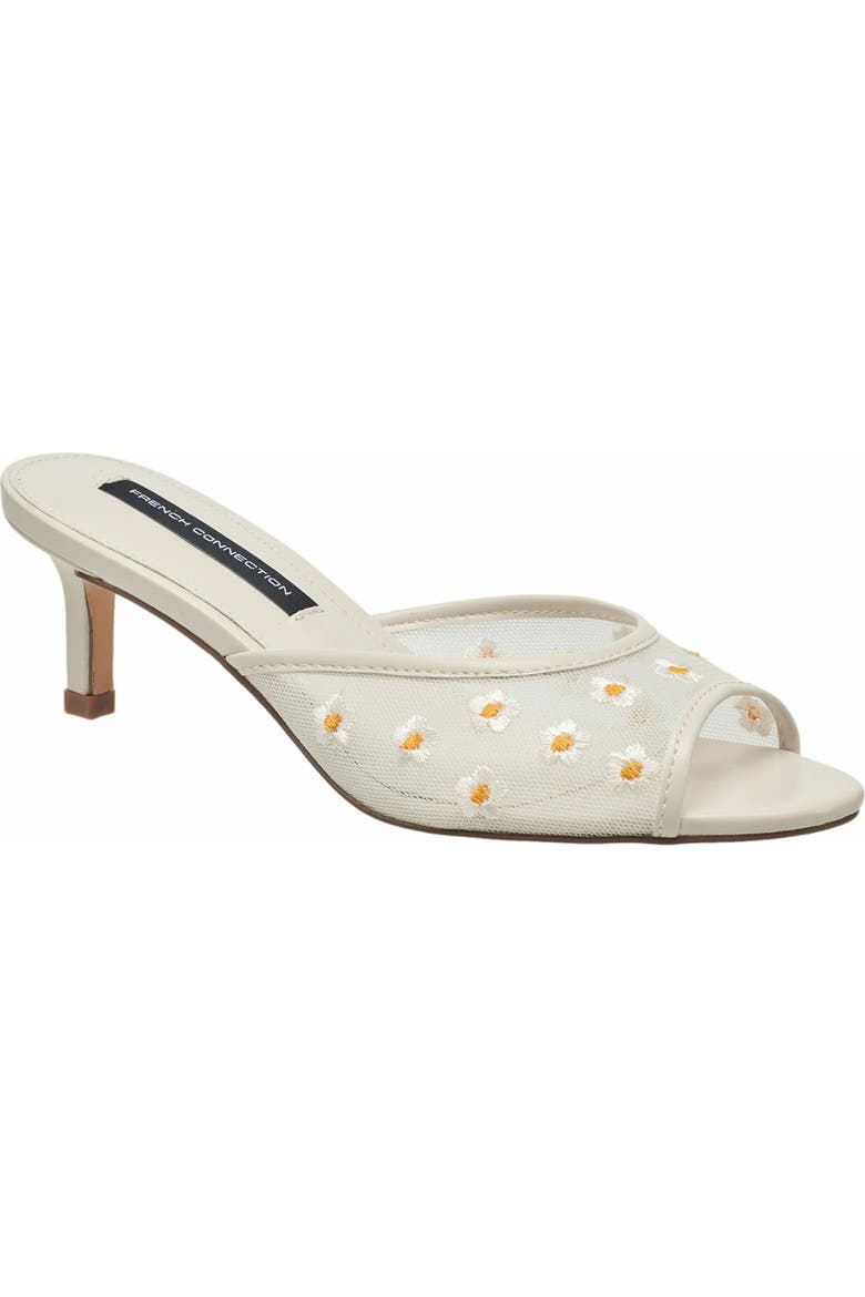 Nancy Mesh Embroidered Kitten Heel