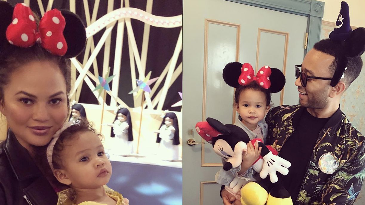 Chrissy Teigen and John Legend take Luna to Disneyland