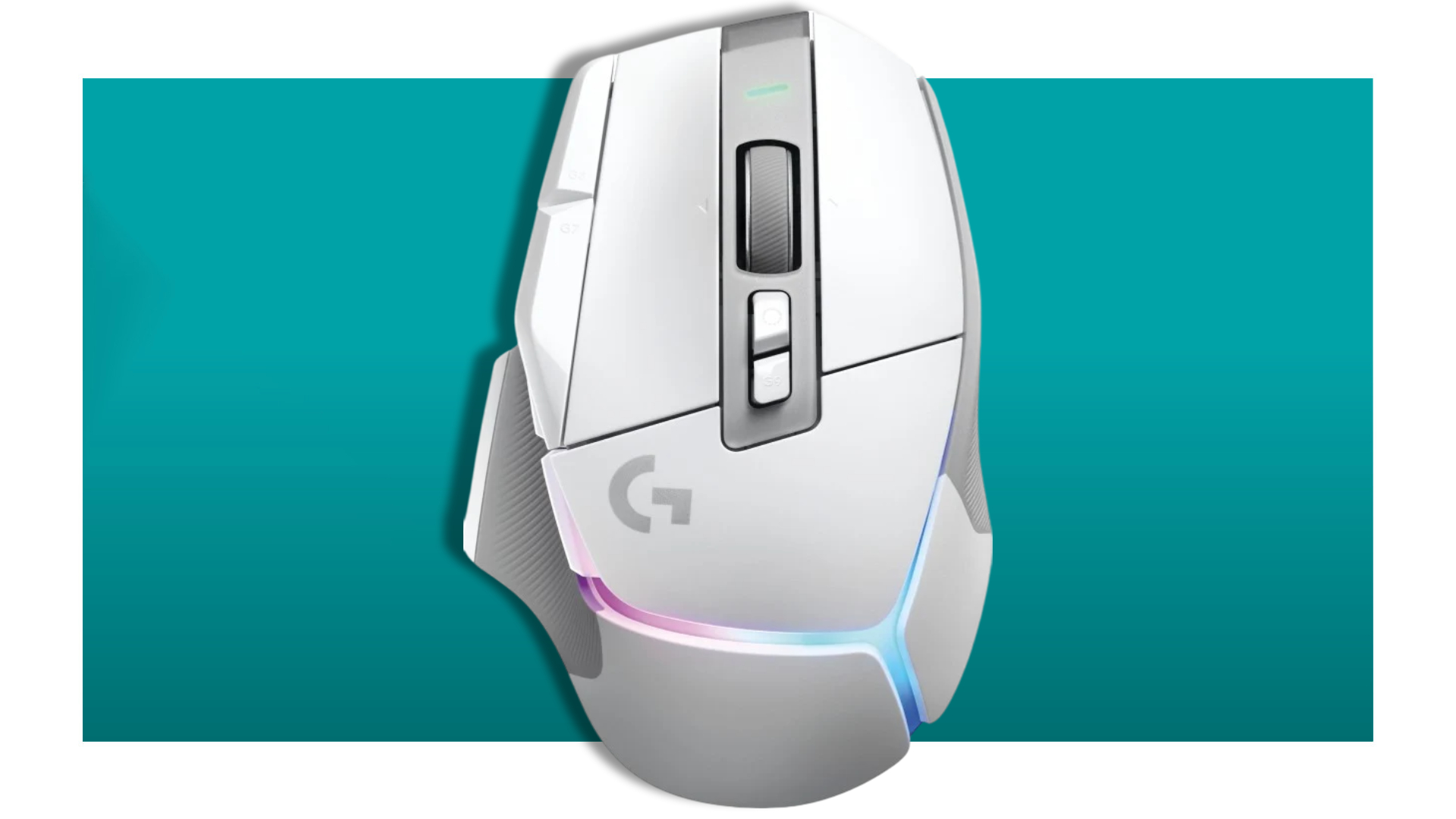 Amazon Prime Day 2025: The white Logitech G502 X Plus wireless gaming mouse on a blue gradient background.
