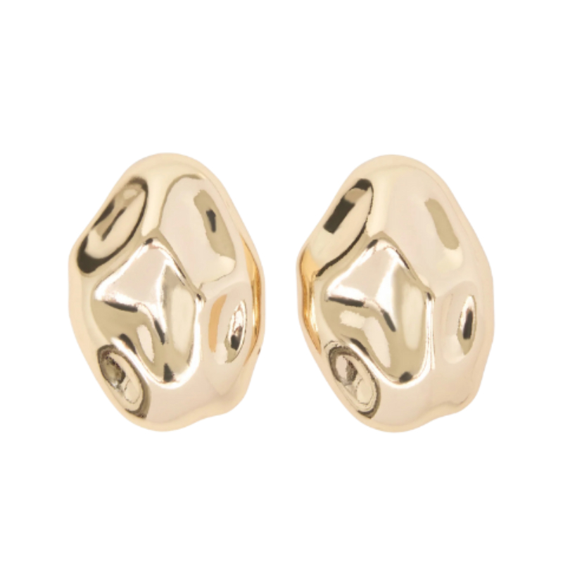 Molten Pebble Stud Earrings