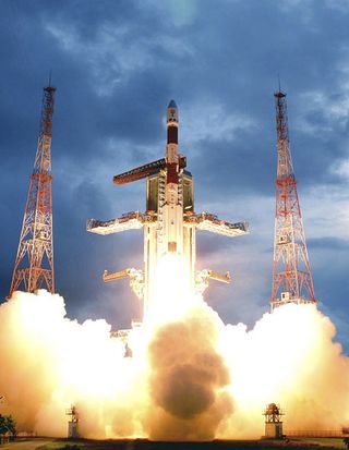 India Celebrates Launch of First Moon Probe