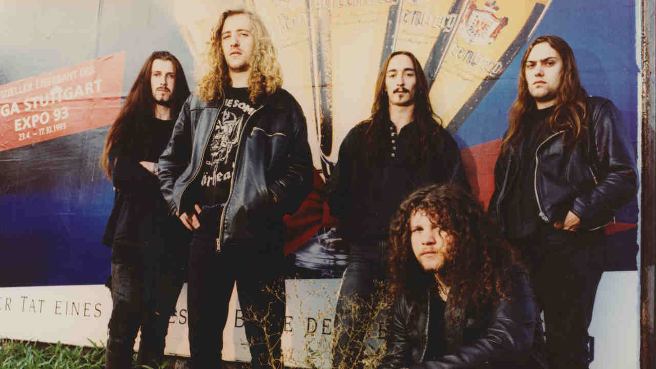 Paradise Lost posing for a photograph in the 1990s